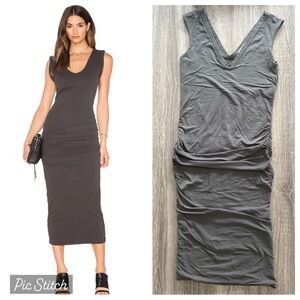 James Perse ruched v neck dress